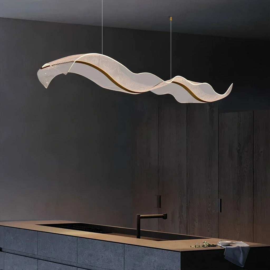 Modern LED Wave Acrylic Chandelier | Desfino