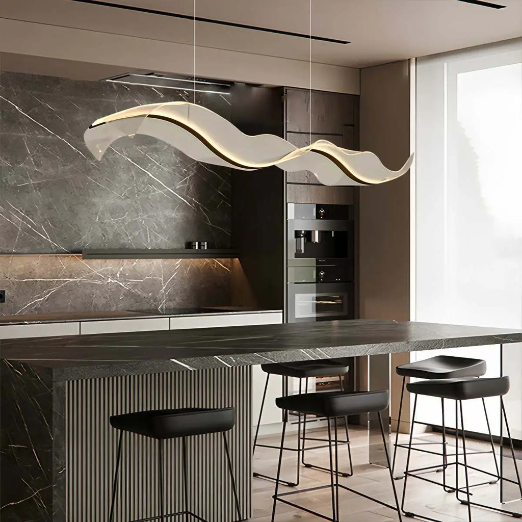 Modern LED Wave Acrylic Chandelier | Desfino