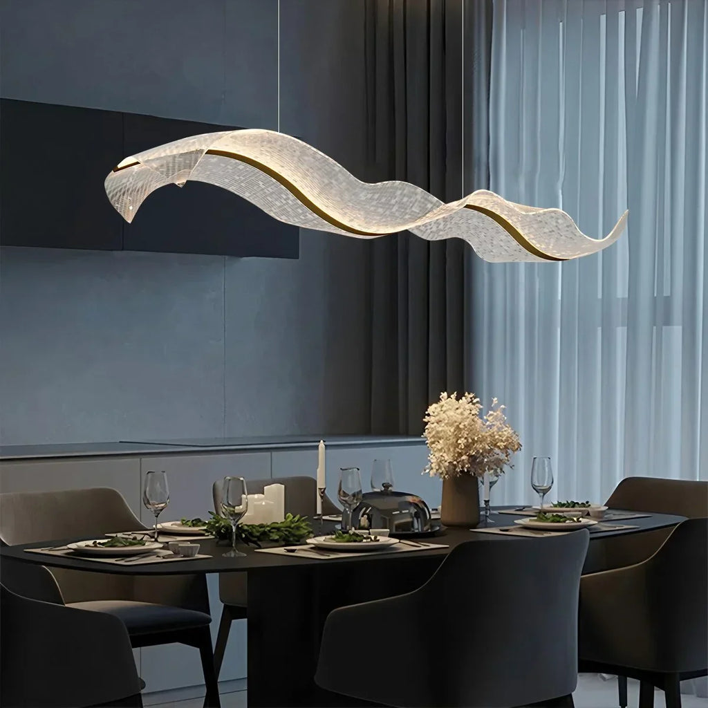 Modern LED Wave Acrylic Chandelier | Desfino