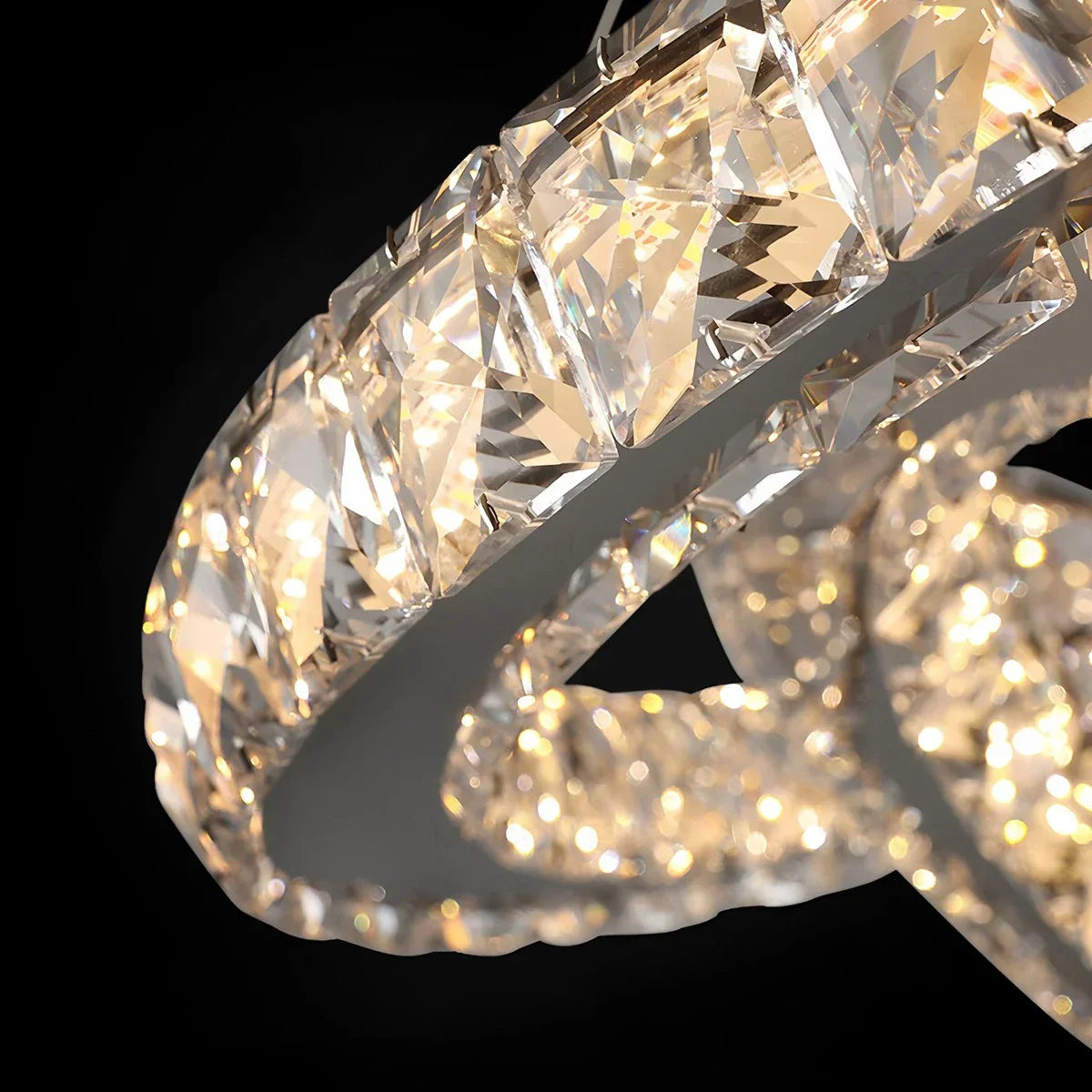 Moderner runder LED-Kristallkronleuchter im Light-Luxury-Stil | Desfino