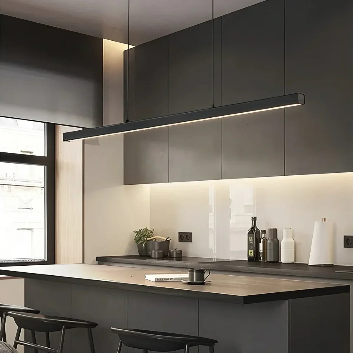 Modern Linear Pendant Light  for Kitchen Island | Desfino