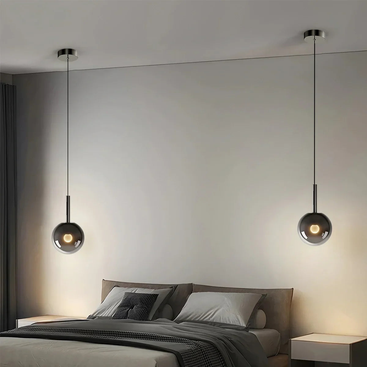 Adjustable Bedside Glass Pendant Light | Desfino