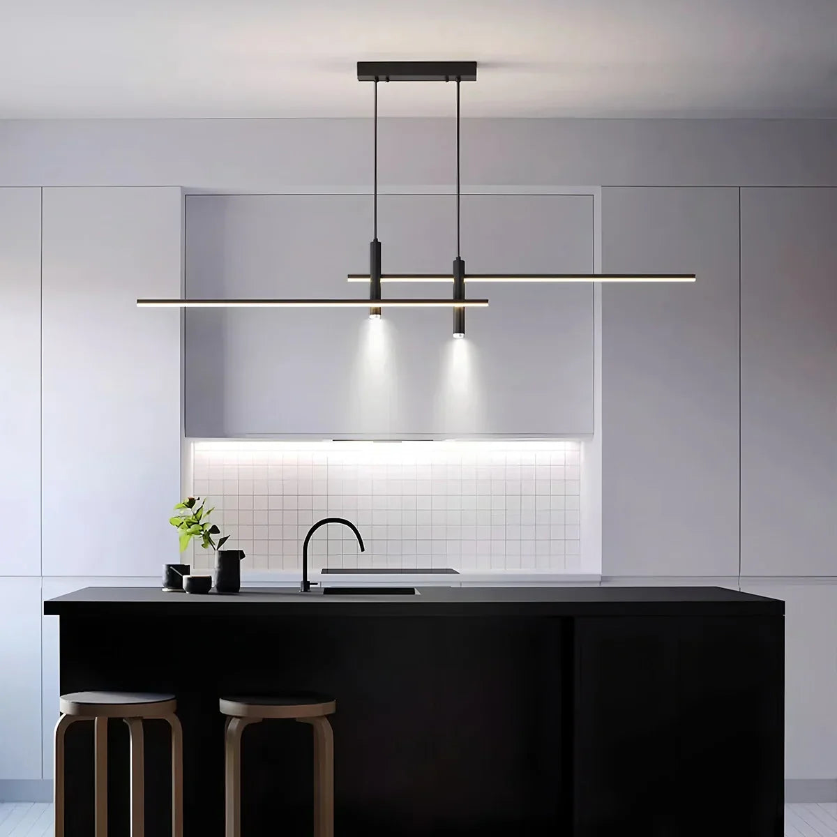 Modern Minimalist Linear LED Pendant Light | Desfino