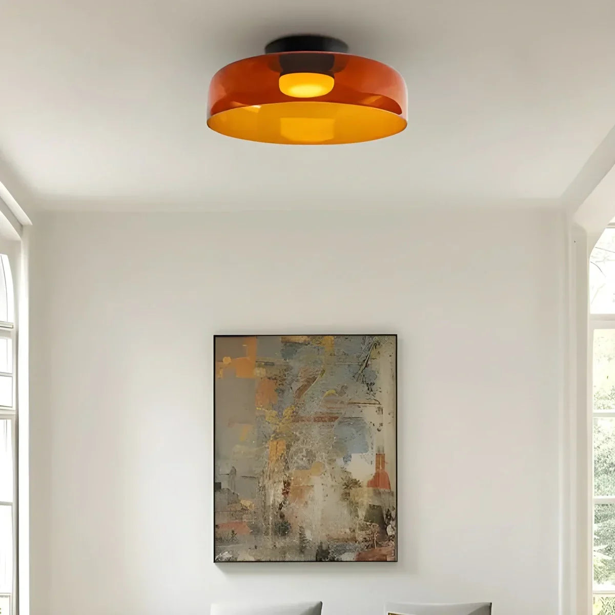 Colored Glass Ceiling Light for Bedroom | Desfino