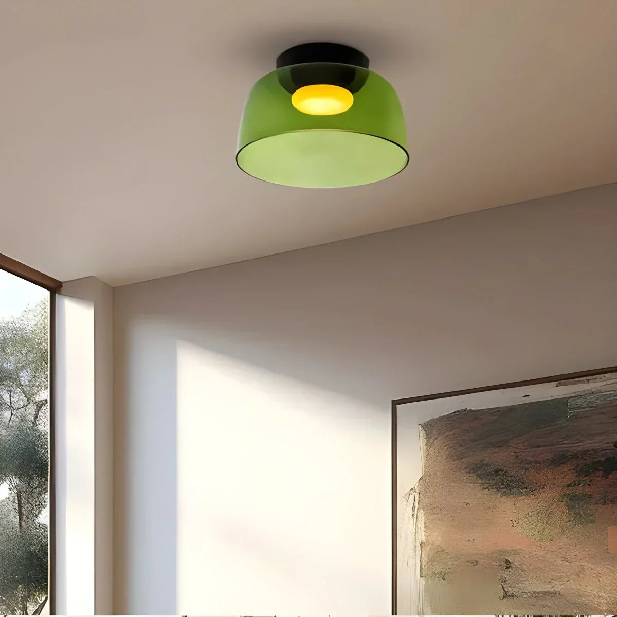 Colored Glass Ceiling Light for Bedroom | Desfino