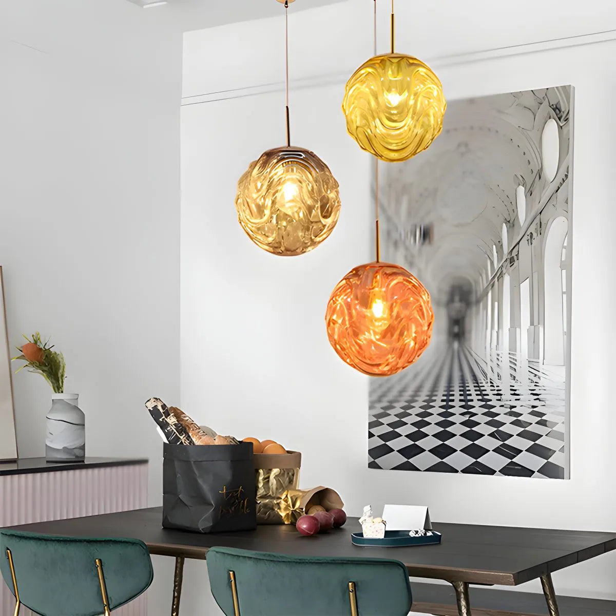 Moderne kugelförmige Pendelleuchte für Küche und Esszimmer | Desfino