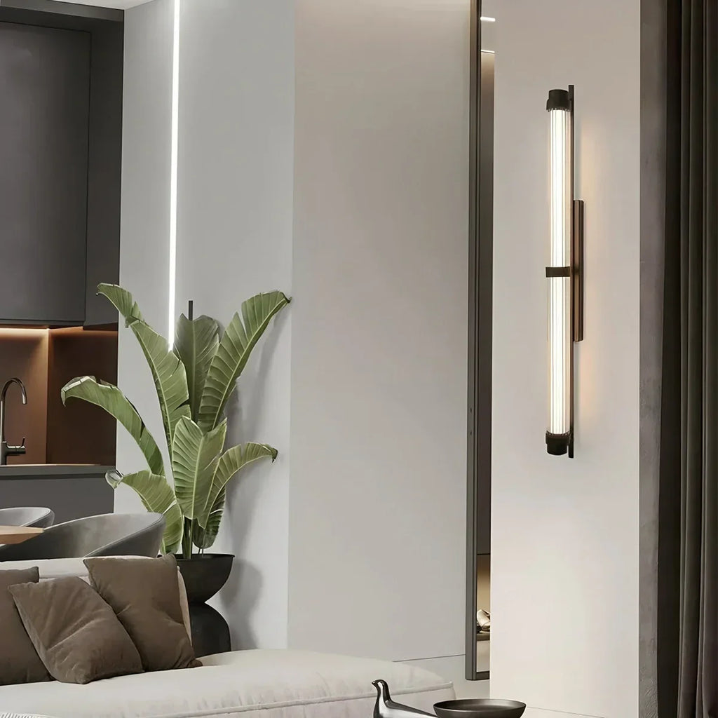 Modern Stainless Steel Glass Tube Wall Sconce | Desfino