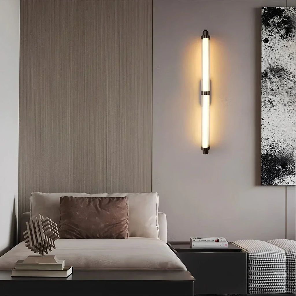 Modern Stainless Steel Glass Tube Wall Sconce | Desfino