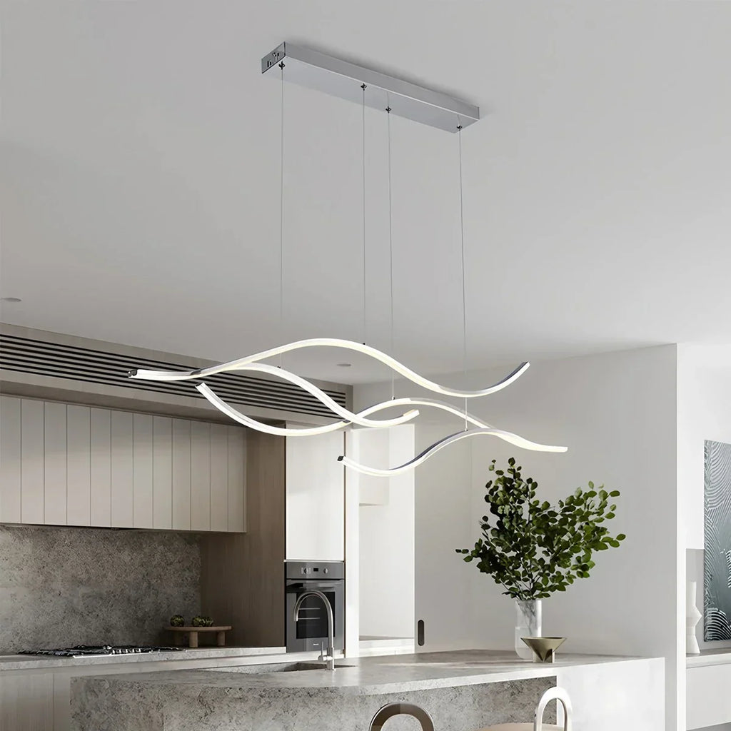 Moderne hängende Pendelleuchte in Wellenform | Desfino