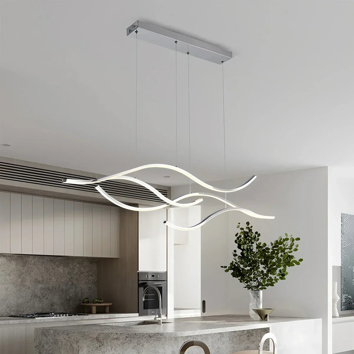 Moderne hängende Pendelleuchte in Wellenform | Desfino