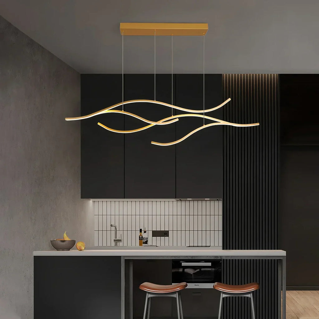Moderne hängende Pendelleuchte in Wellenform | Desfino