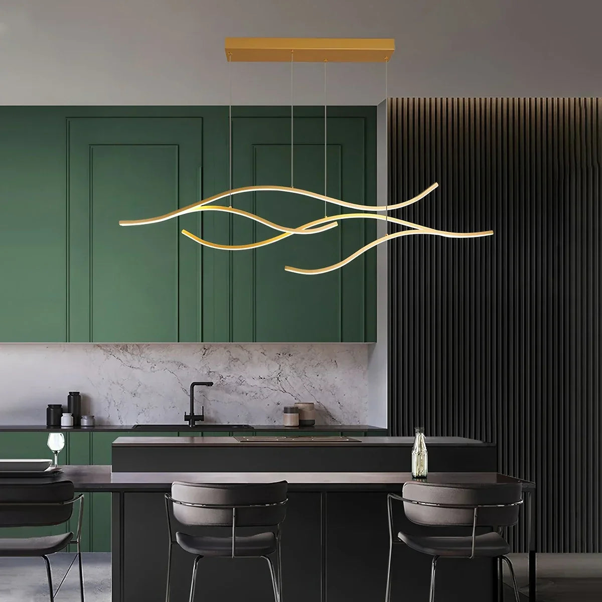 Moderne hängende Pendelleuchte in Wellenform | Desfino