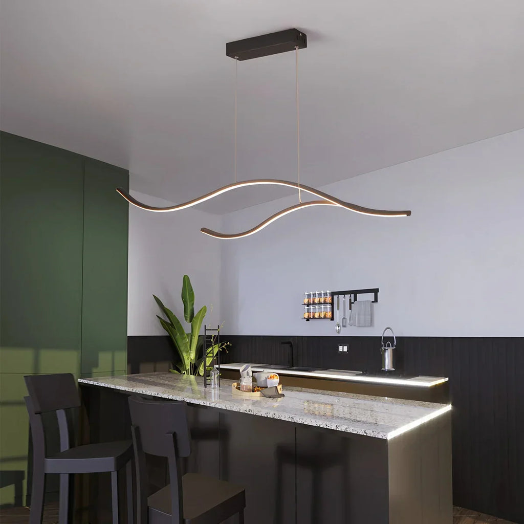 Moderne hängende Pendelleuchte in Wellenform | Desfino