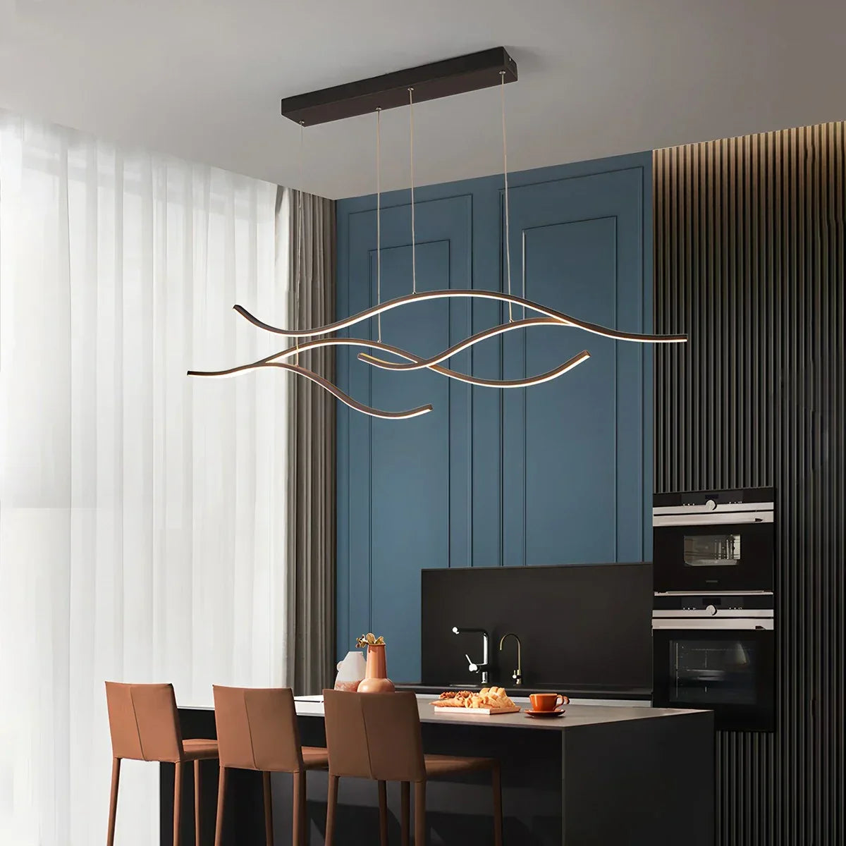Moderne hängende Pendelleuchte in Wellenform | Desfino