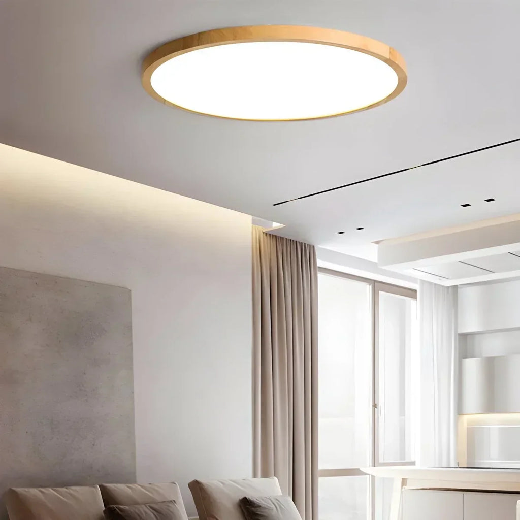 Modern Wood Round Ceiling Light for Bedroom | Desfino