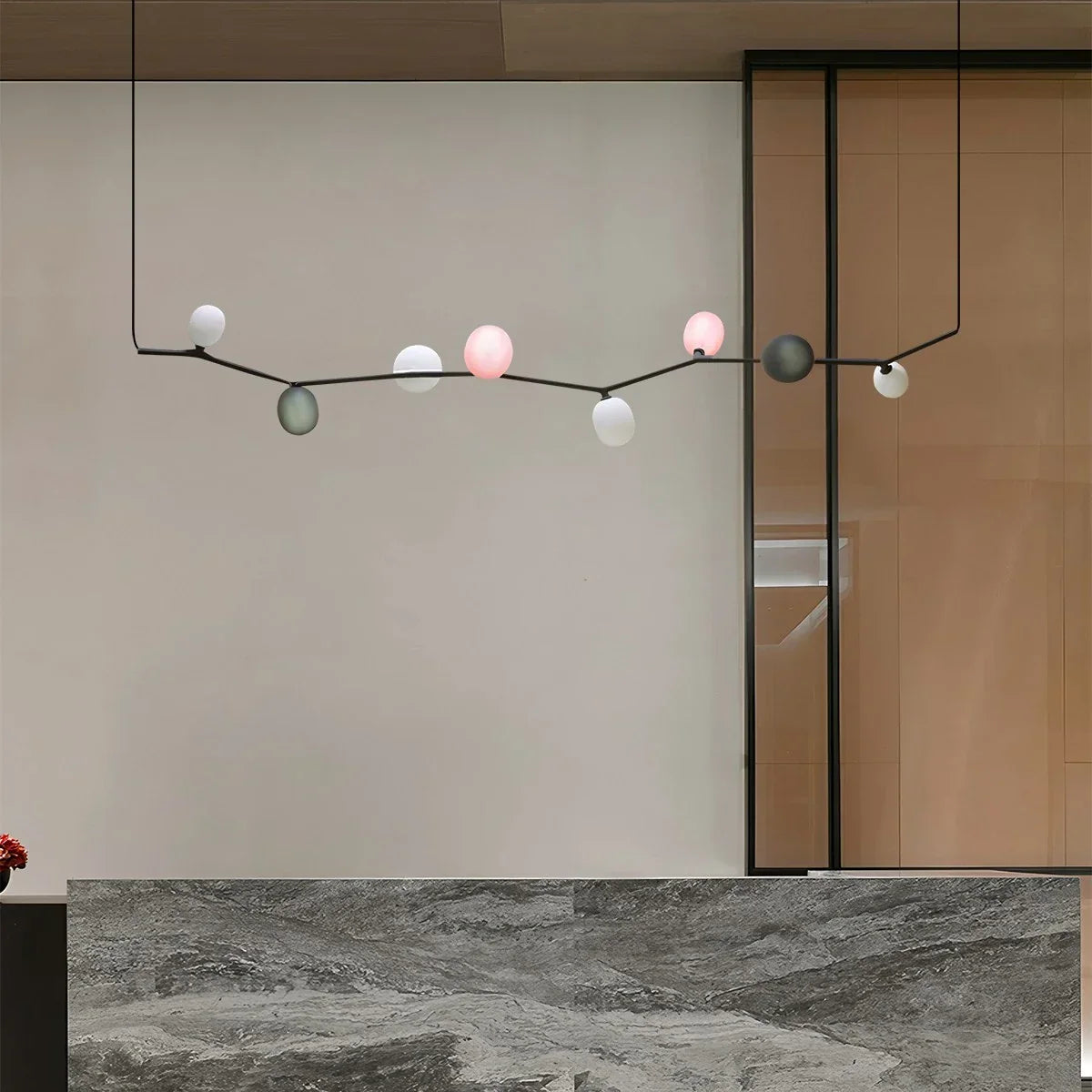 Nordischer kreativer Kronleuchter aus Glas mit Ästen | Desfino