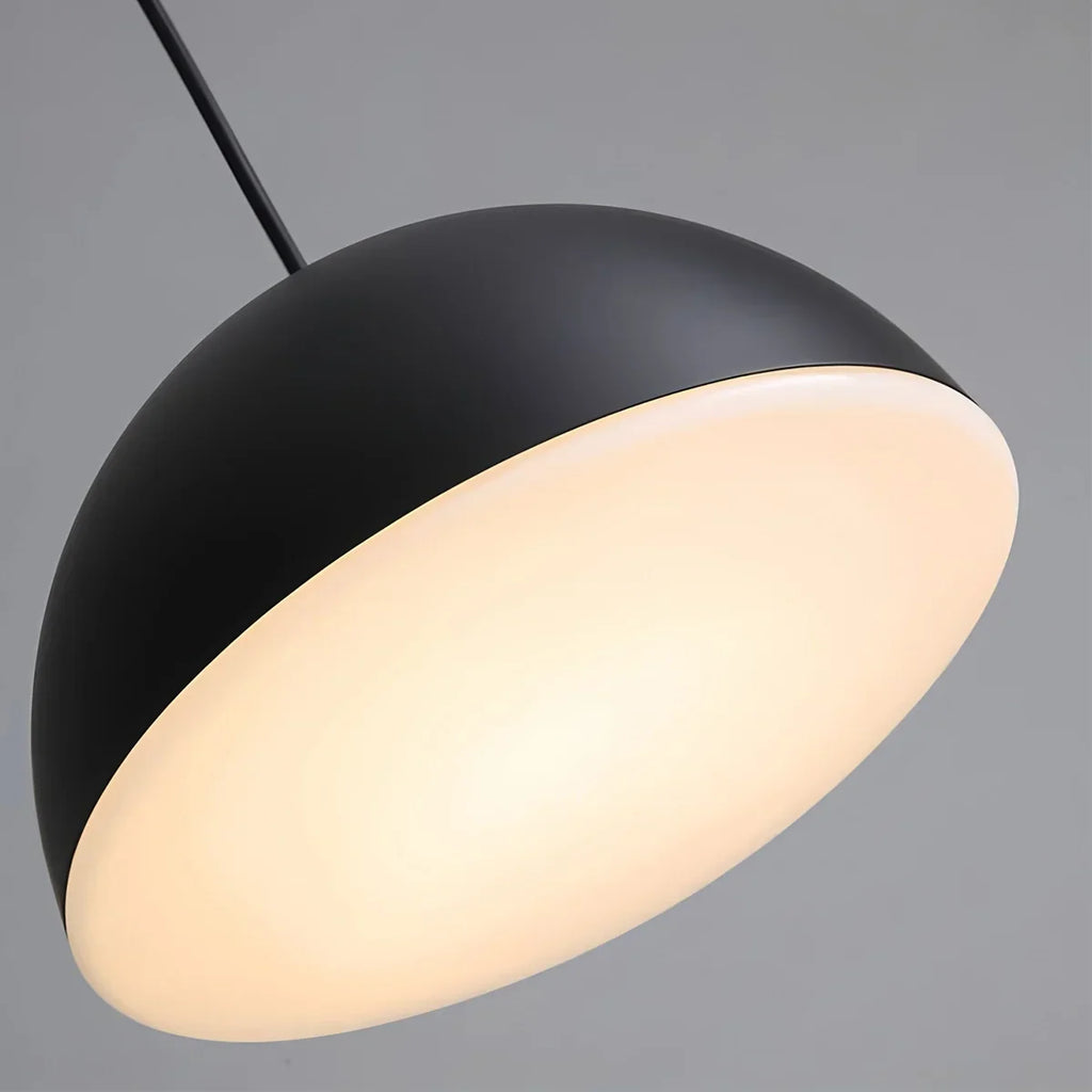 Nordische minimalistische schwarze halbrunde Pendelleuchte | Desfino