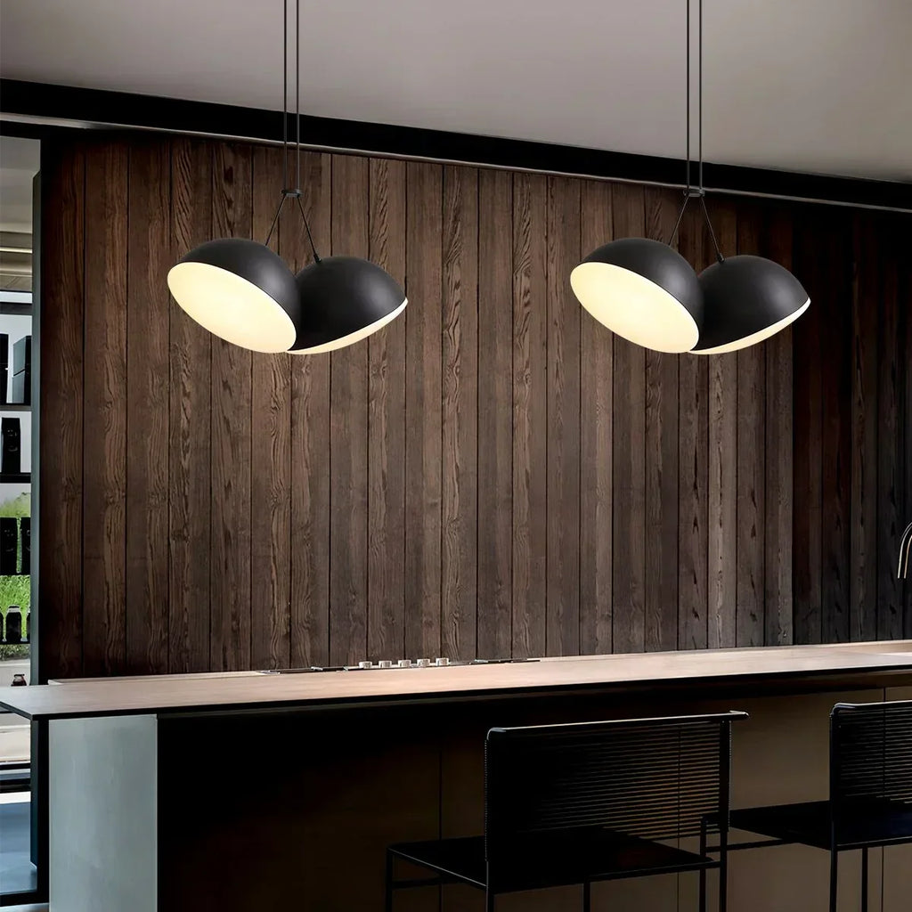 Nordische minimalistische schwarze halbrunde Pendelleuchte | Desfino