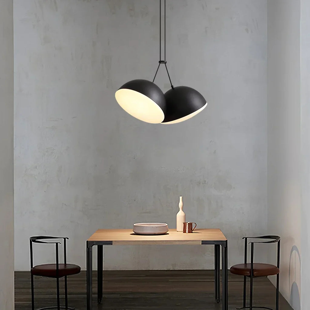 Nordische minimalistische schwarze halbrunde Pendelleuchte | Desfino