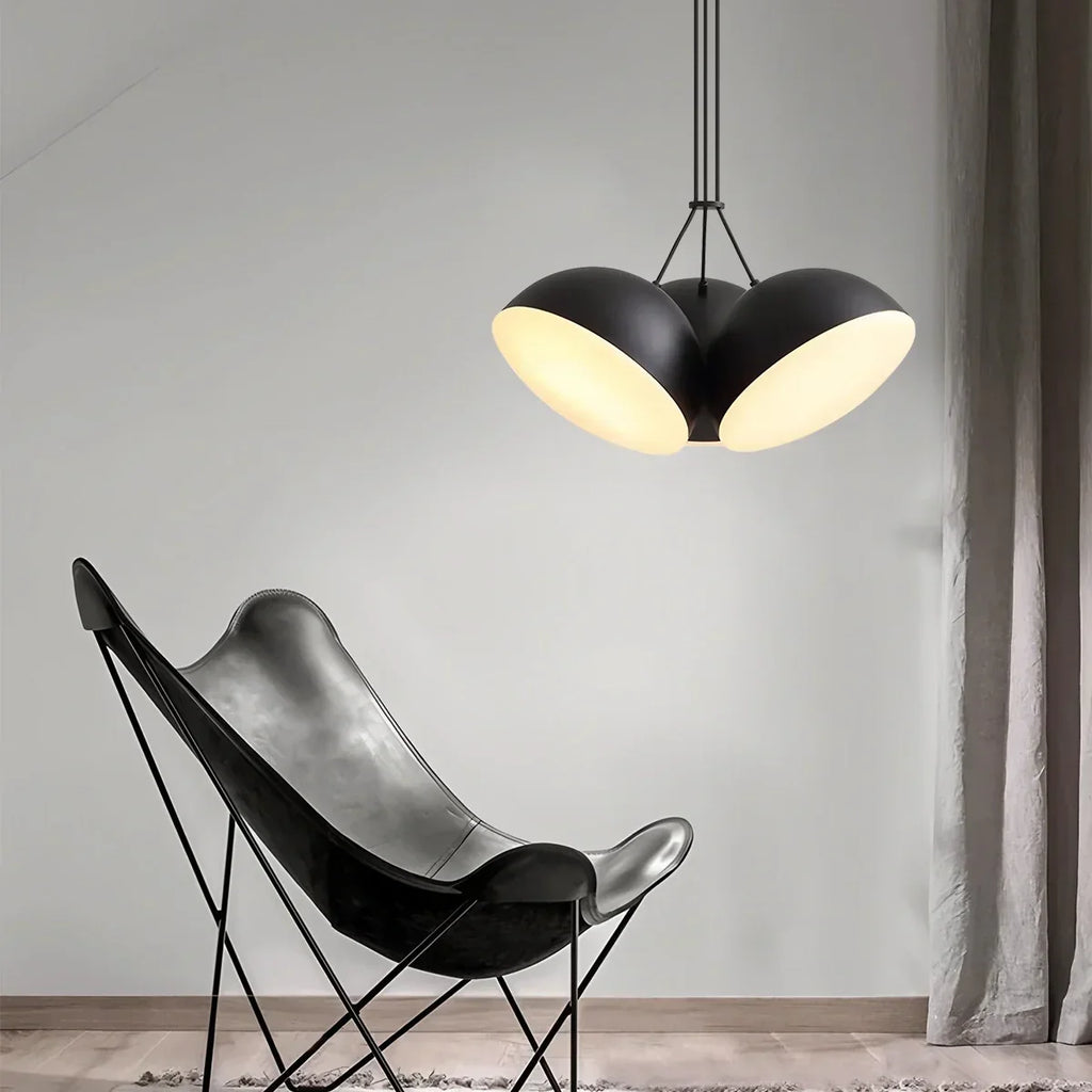 Nordische minimalistische schwarze halbrunde Pendelleuchte | Desfino