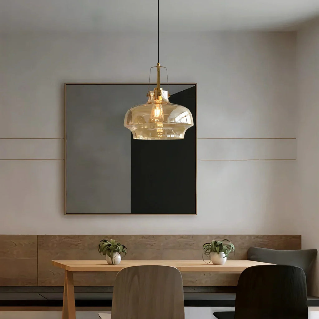 Nordische minimalistische Glas-Pendelleuchte für das Esszimmer | Desfino