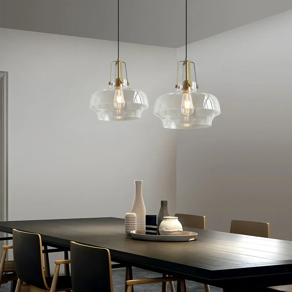 Nordische minimalistische Glas-Pendelleuchte für das Esszimmer | Desfino