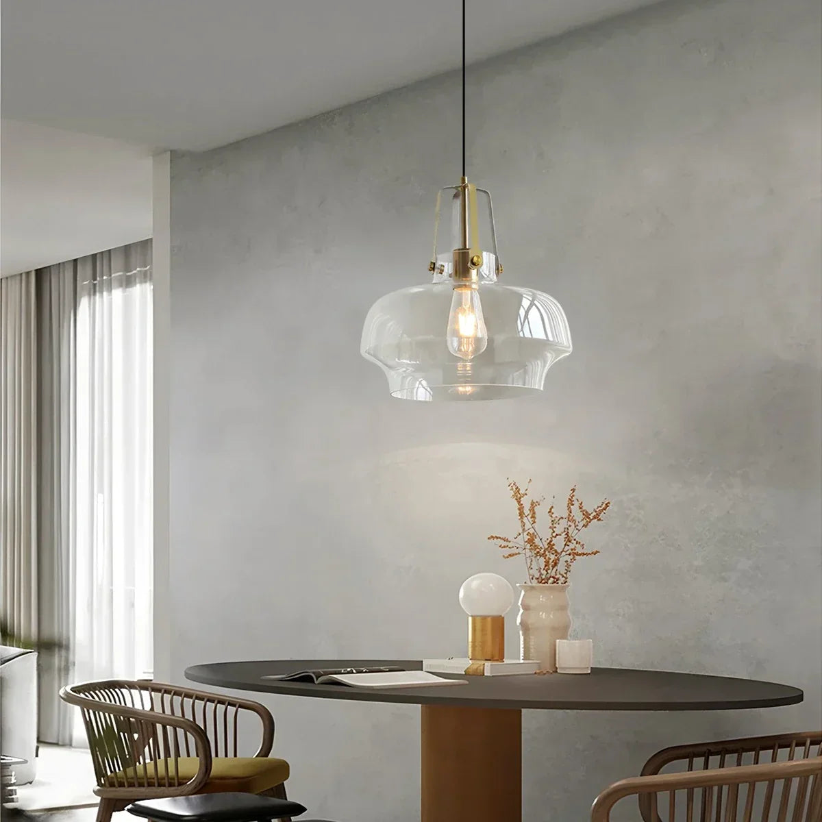 Nordische minimalistische Glas-Pendelleuchte für das Esszimmer | Desfino
