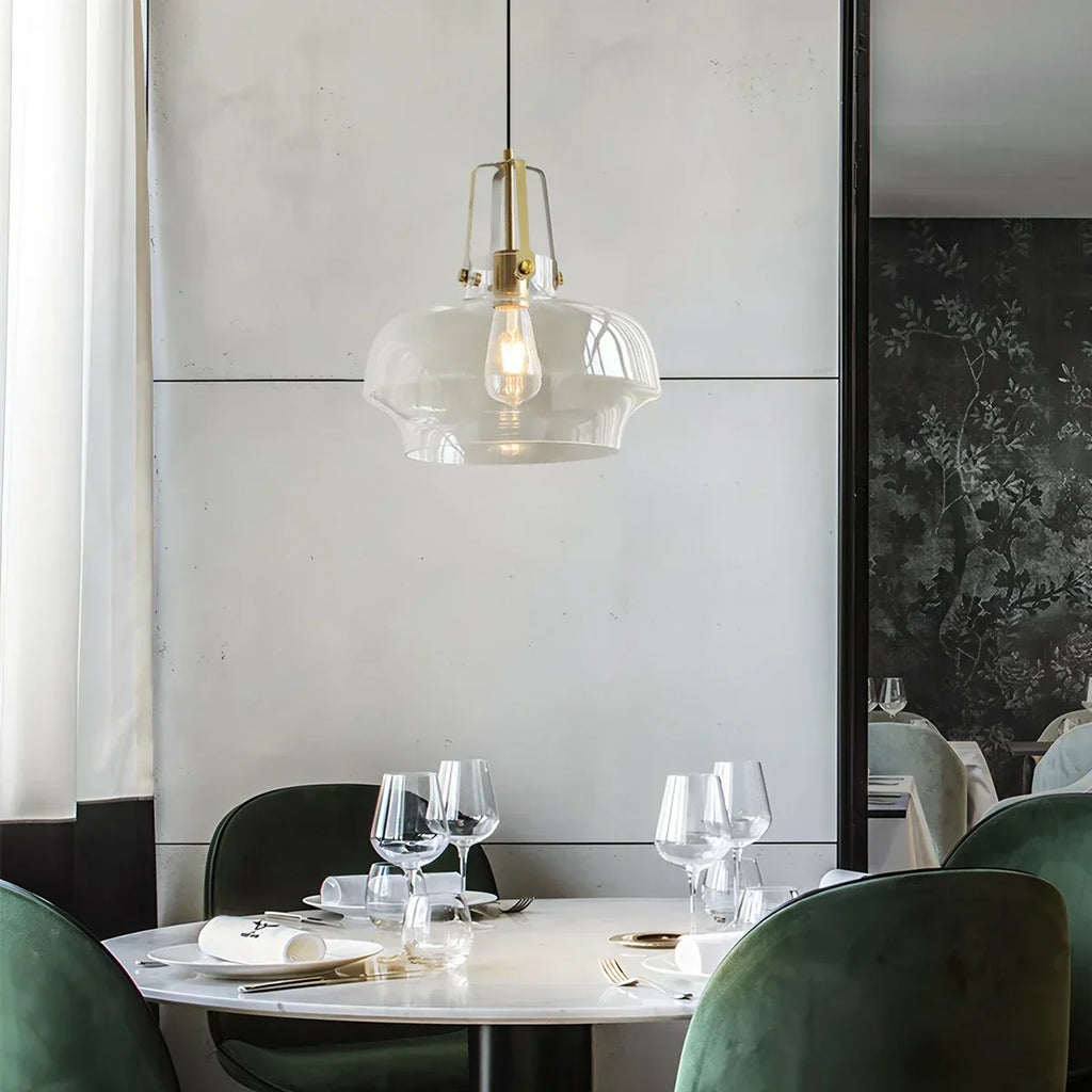 Nordische minimalistische Glas-Pendelleuchte für das Esszimmer | Desfino