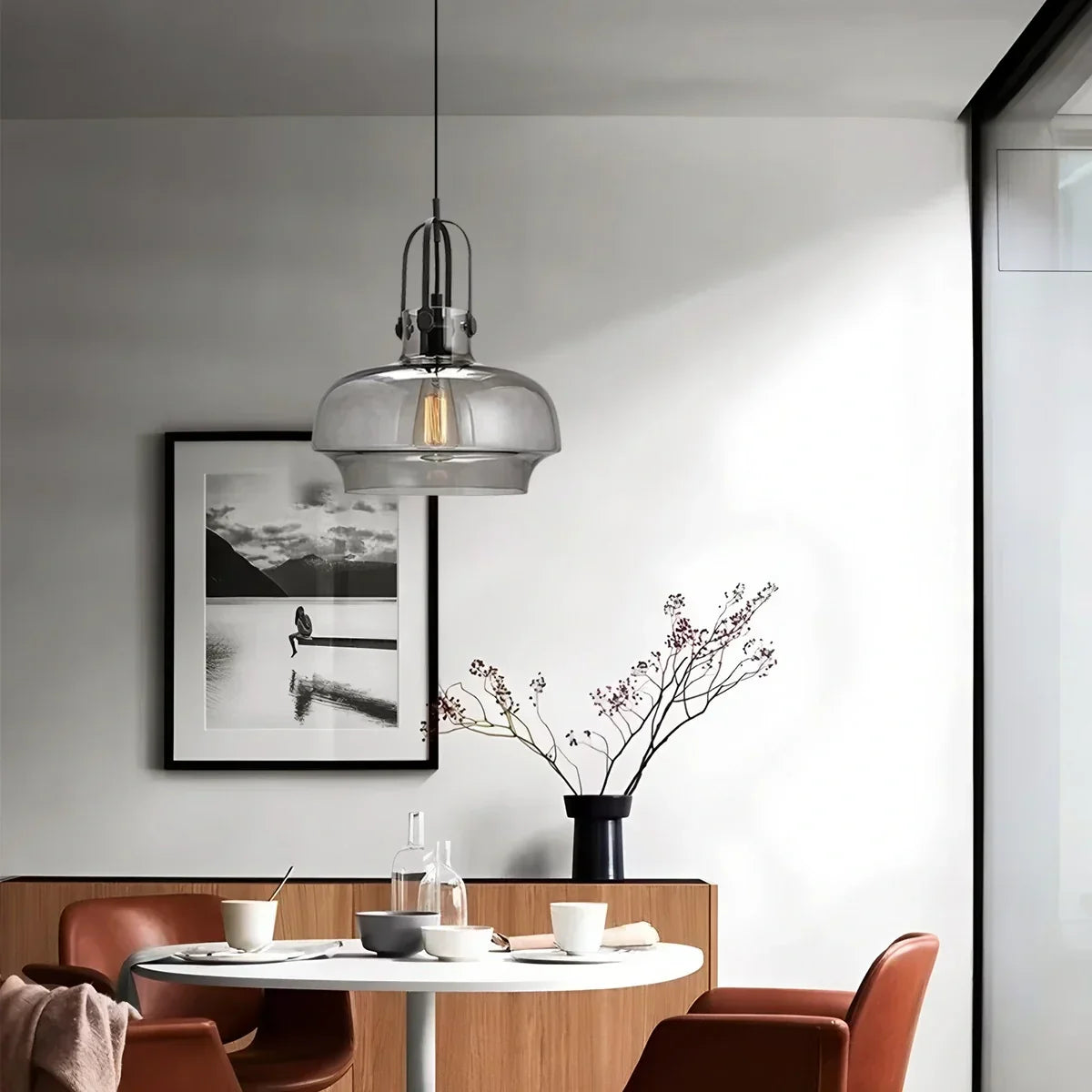 Nordische minimalistische Glas-Pendelleuchte für das Esszimmer | Desfino