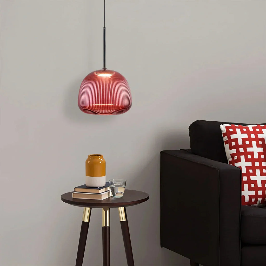 Nordic Pleated Colored Glass Pendant Light | Desfino