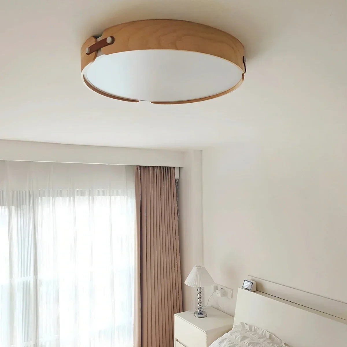 Nordic Wood Ceiling Light for Bedroom | Desfino