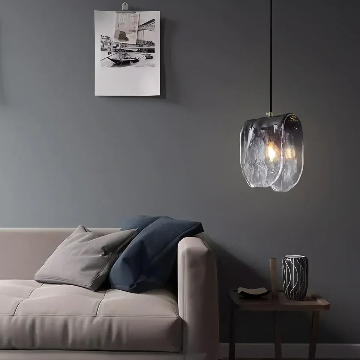 Modern Gradient Glass Pendant Light for Bedside | Desfino