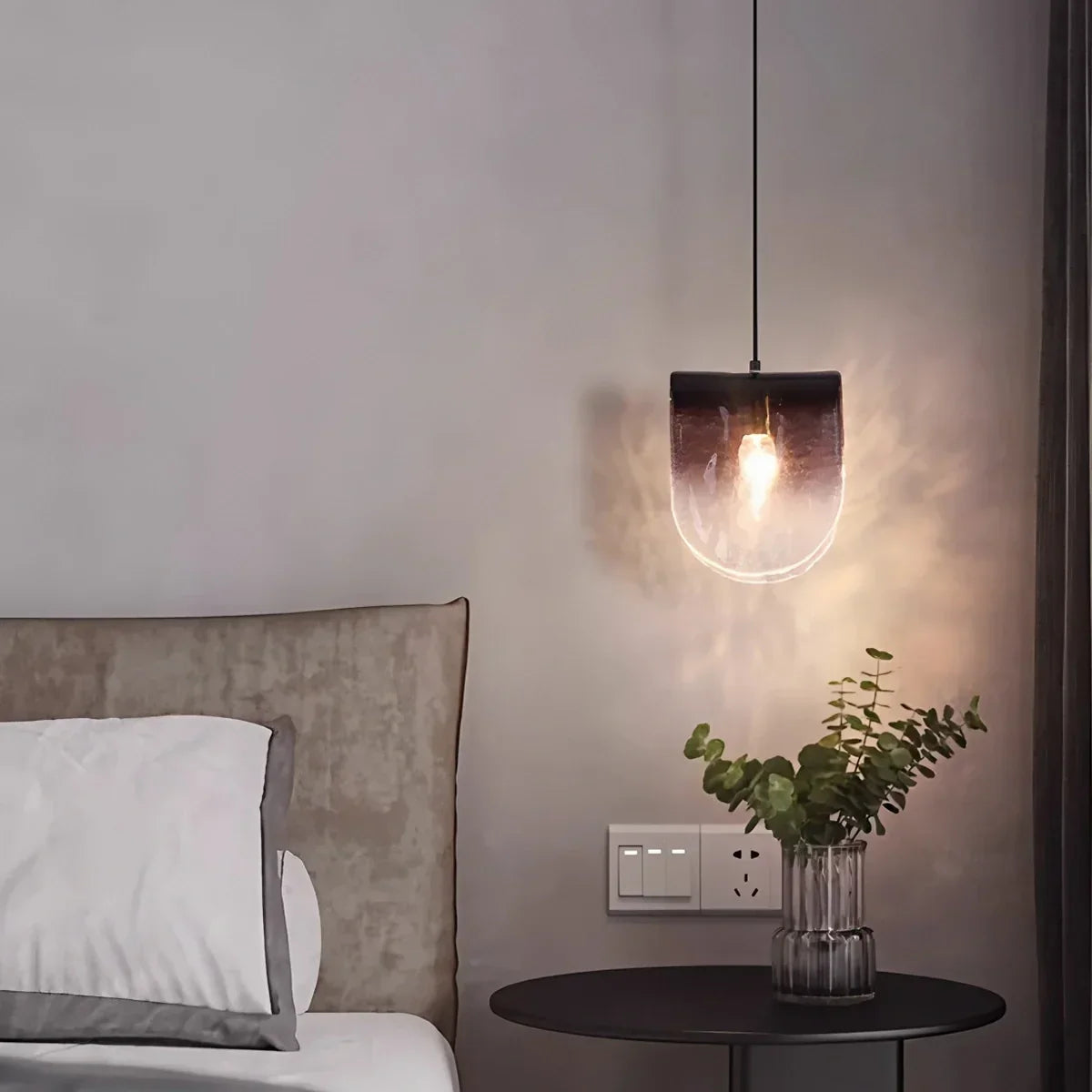 Modern Gradient Glass Pendant Light for Bedside | Desfino