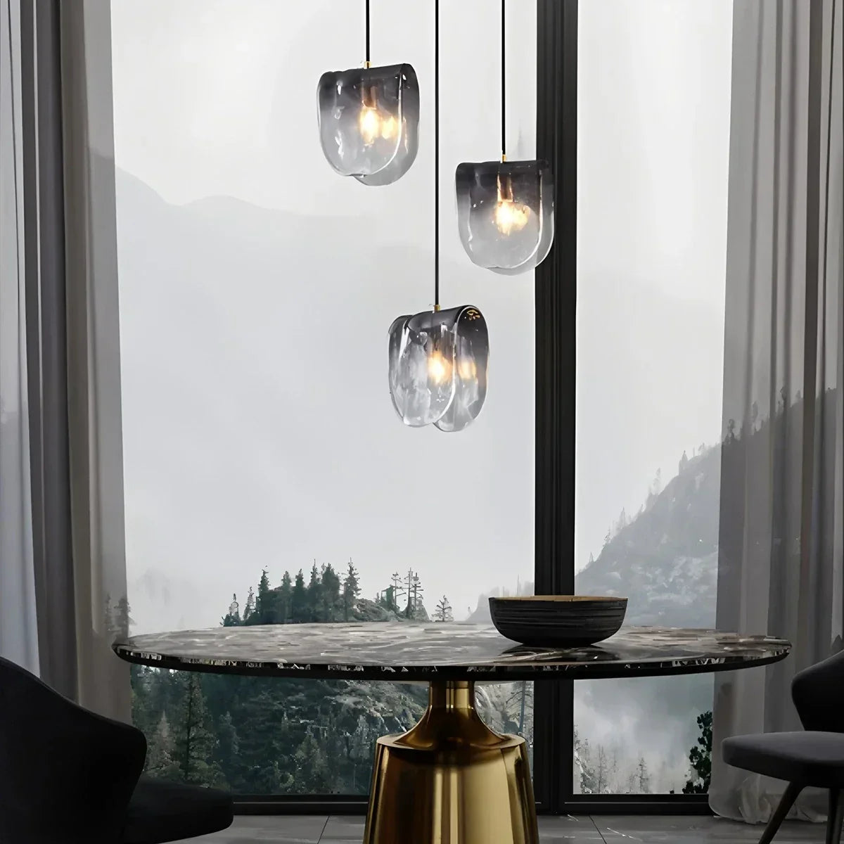 Modern Gradient Glass Pendant Light for Bedside | Desfino