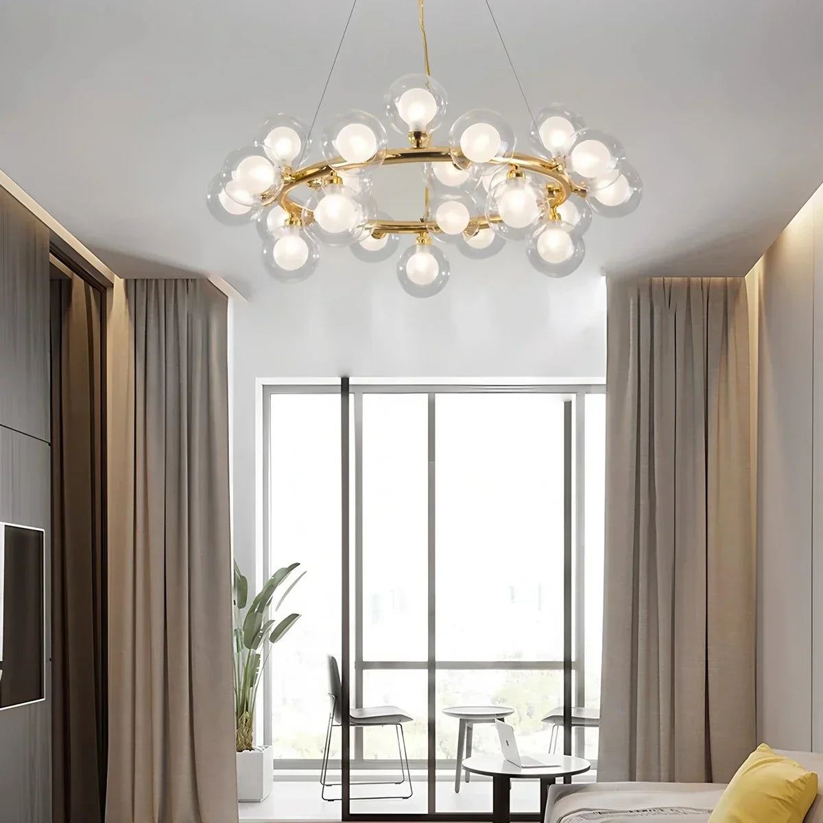 Nur Bubble Glass Chandelier for Living Room | Desfino