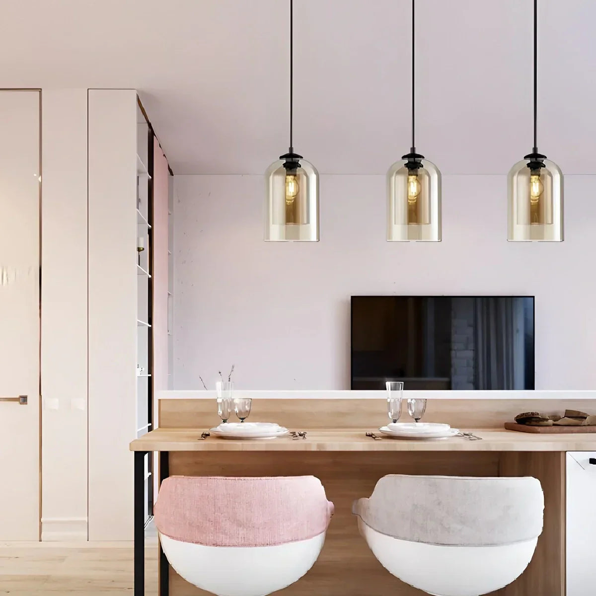 Otzara Double Glass Pendant Light for Dining Area | Desfino