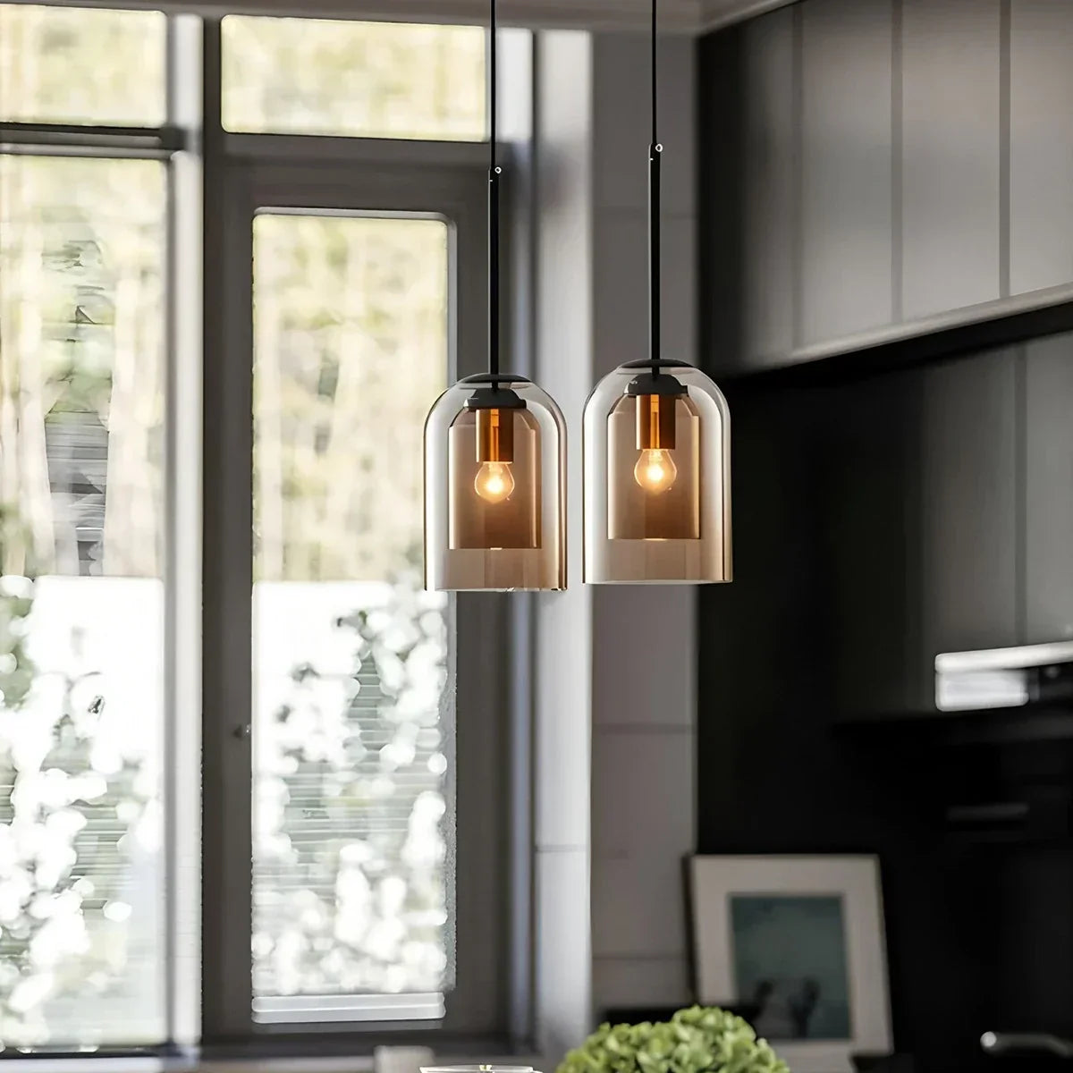 Otzara Double Glass Pendant Light for Dining Area | Desfino