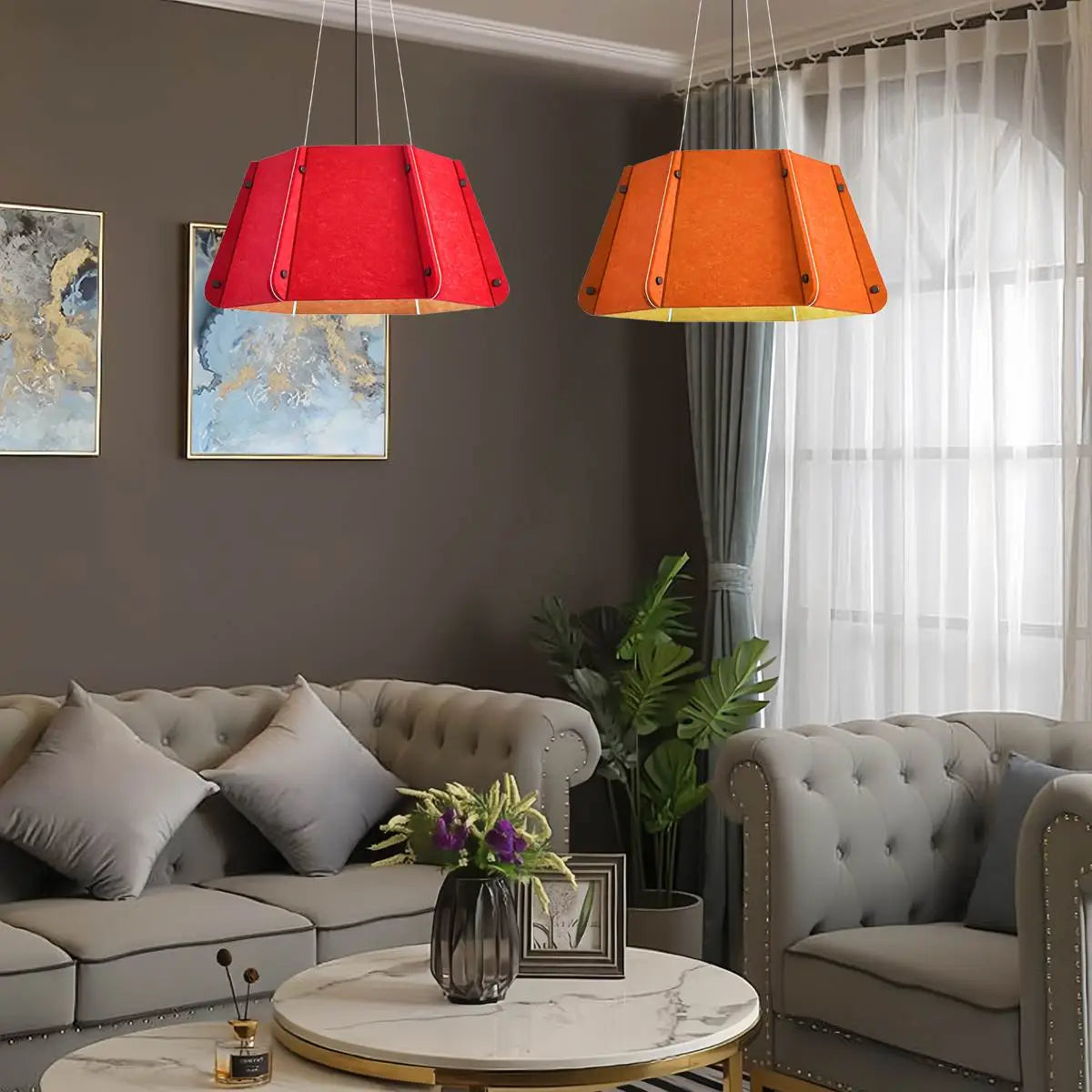 Outward Turning Circular Cone Acoustic Pendant Light | Desfino