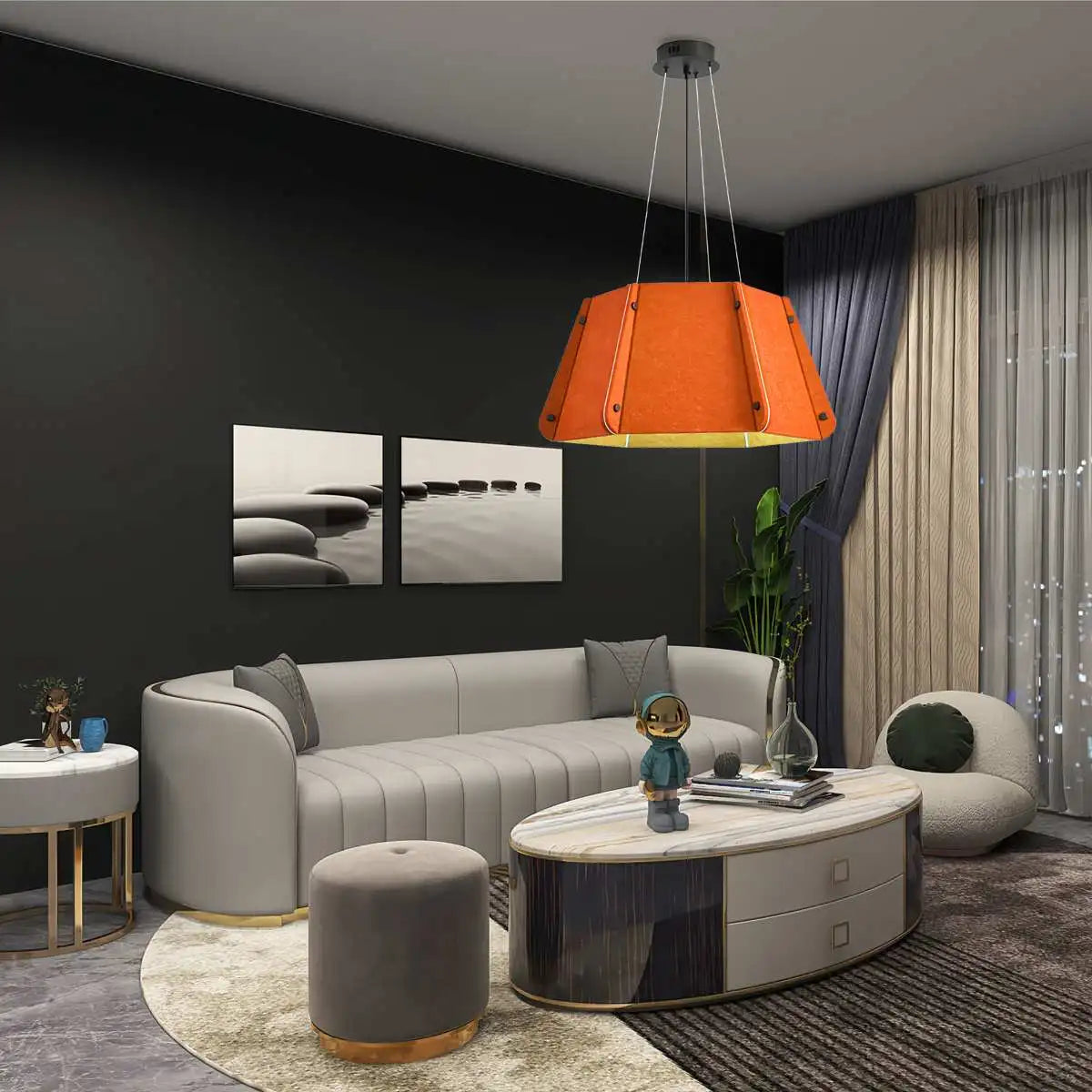 Outward Turning Circular Cone Acoustic Pendant Light | Desfino
