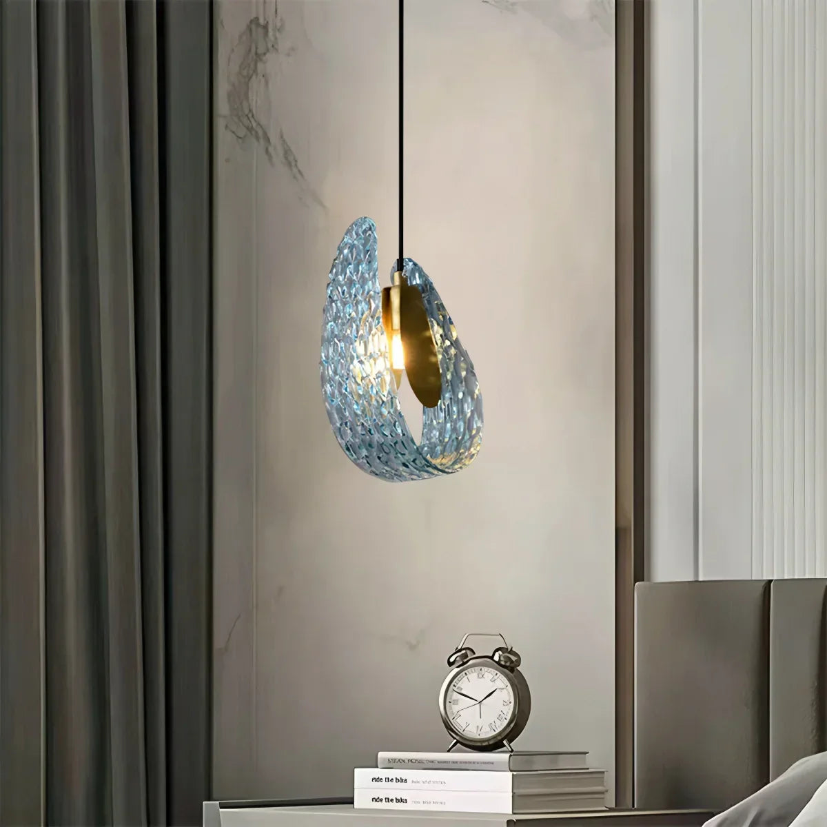 Peacock Blue Art Glass Chandelier for Dining Room | Desfino