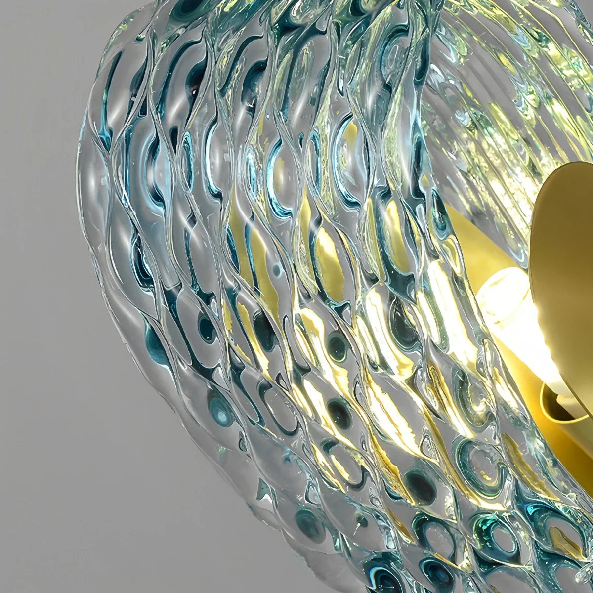 Peacock Blue Art Glass Chandelier for Dining Room | Desfino