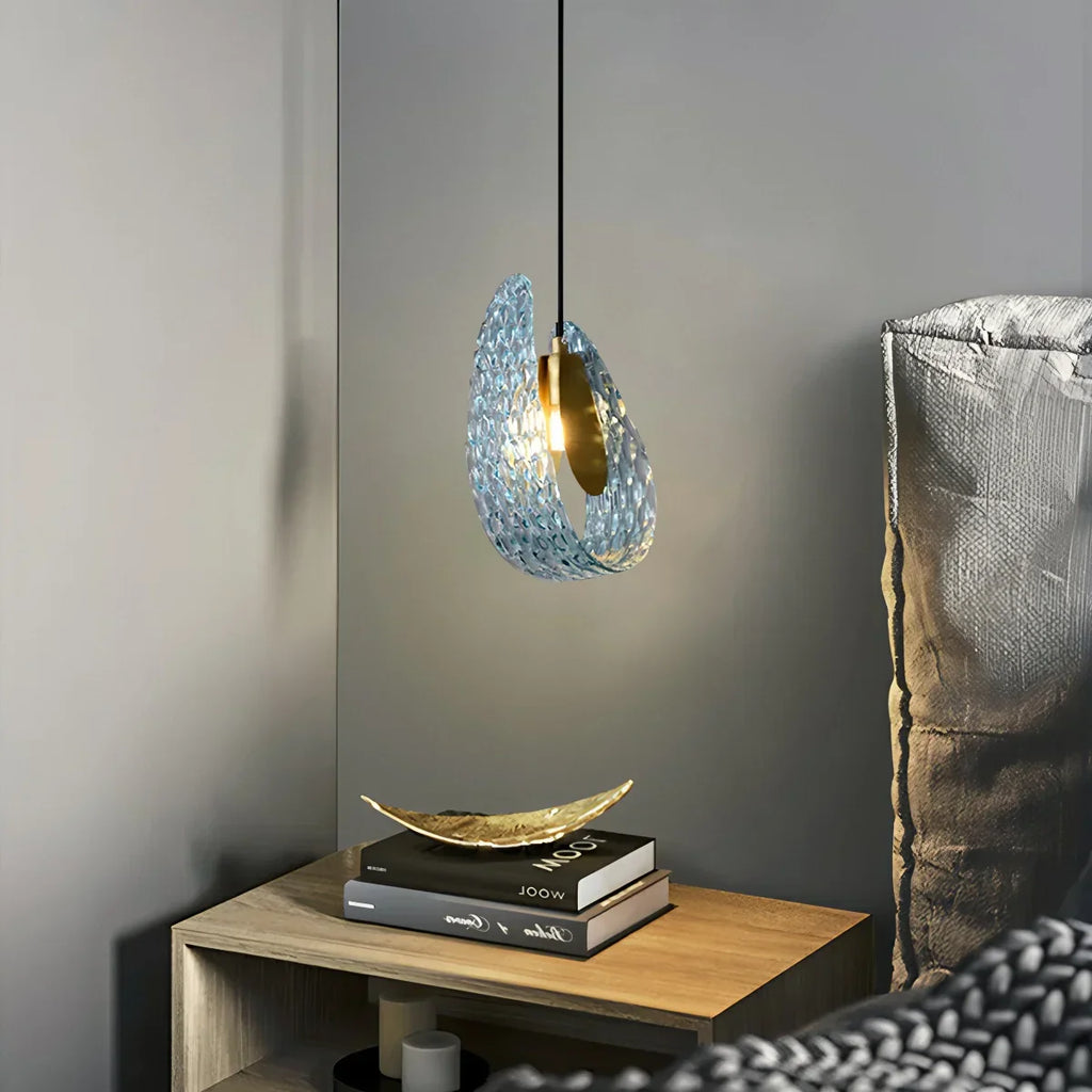Peacock Blue Art Glass Chandelier for Dining Room | Desfino