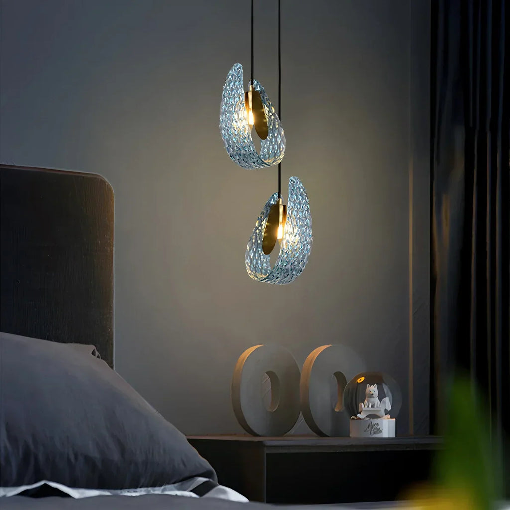 Peacock Blue Art Glass Chandelier for Dining Room | Desfino