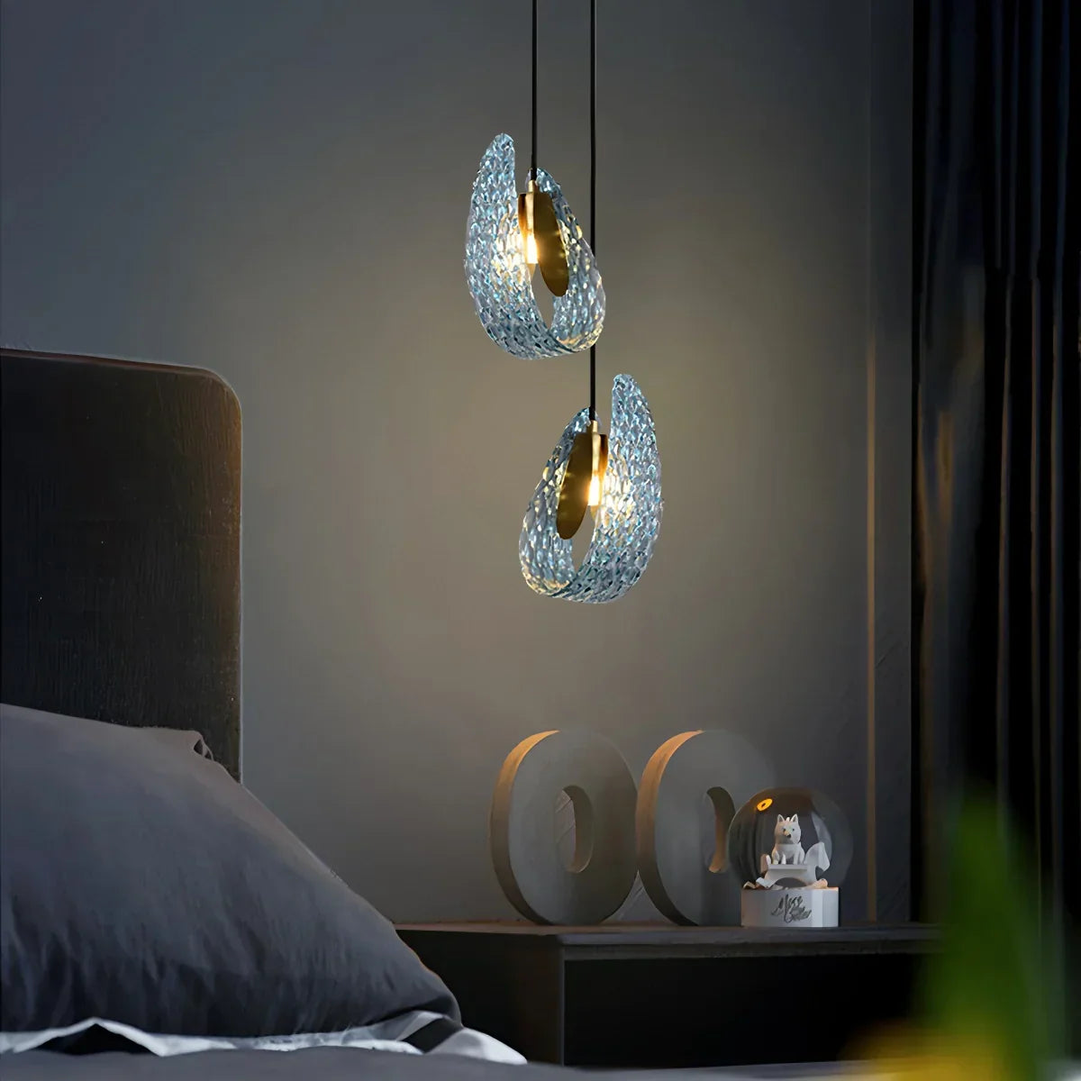 Peacock Blue Art Glass Chandelier for Dining Room | Desfino