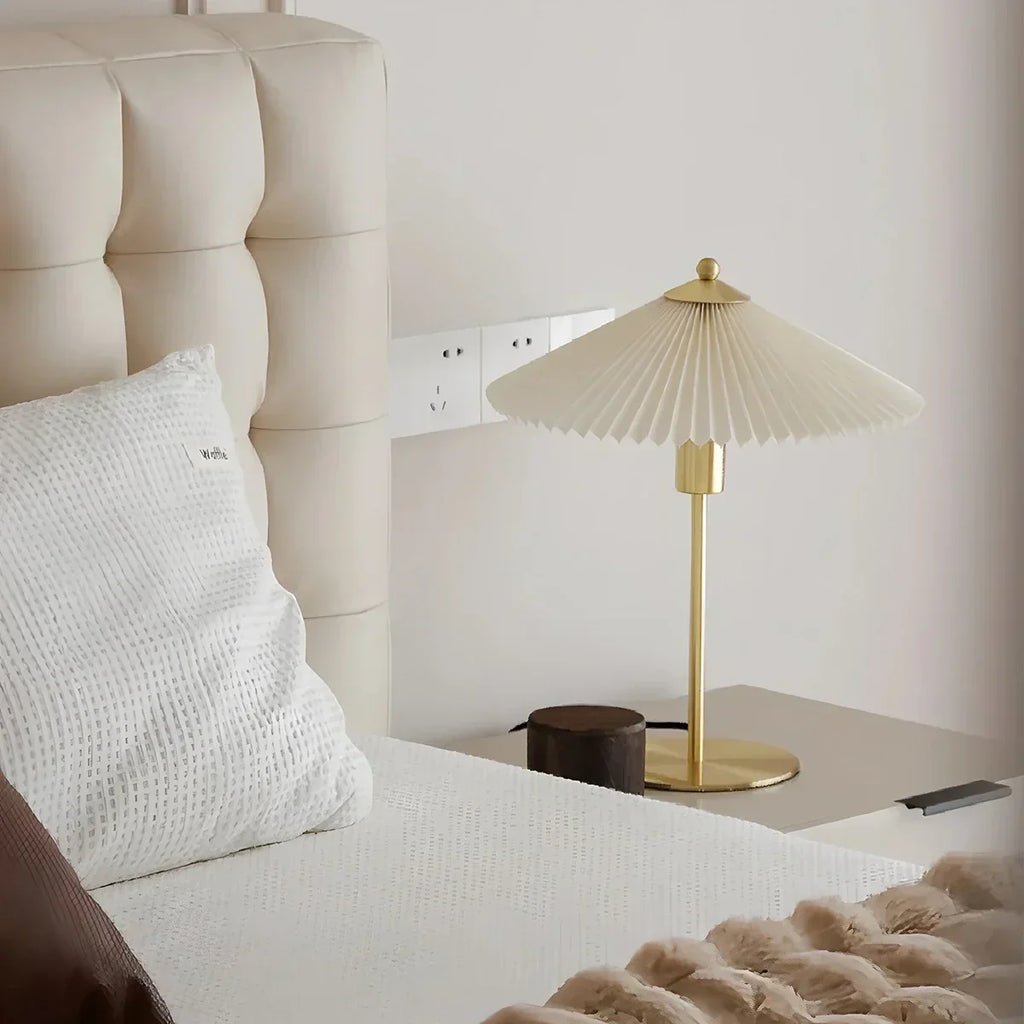 Perla Pleated Table Lamp for Bedroom | Desfino