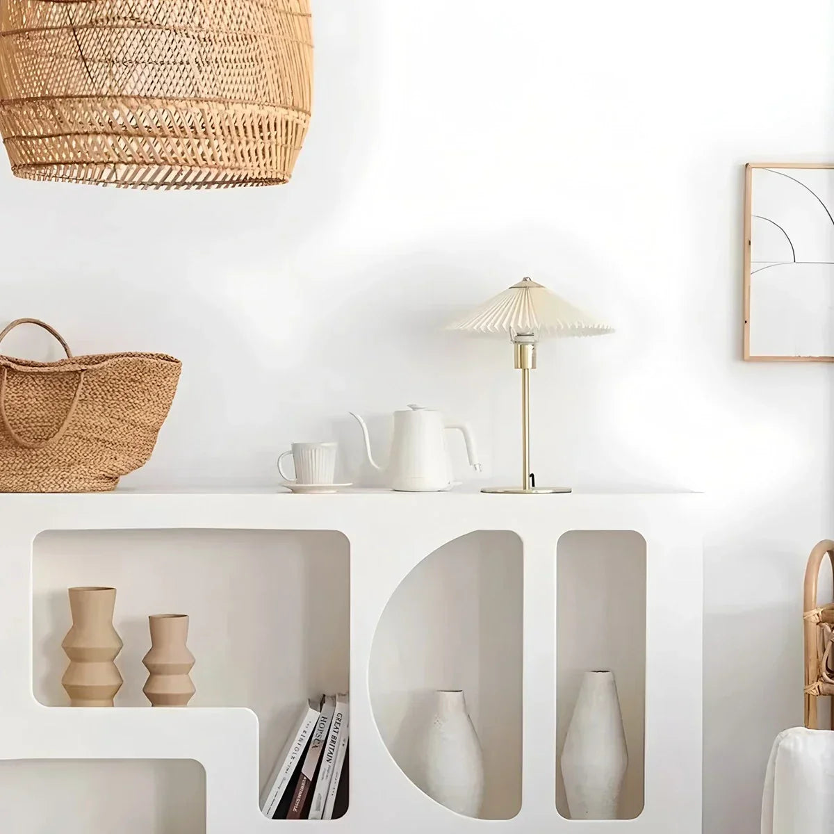 Perla Pleated Table Lamp for Bedroom | Desfino