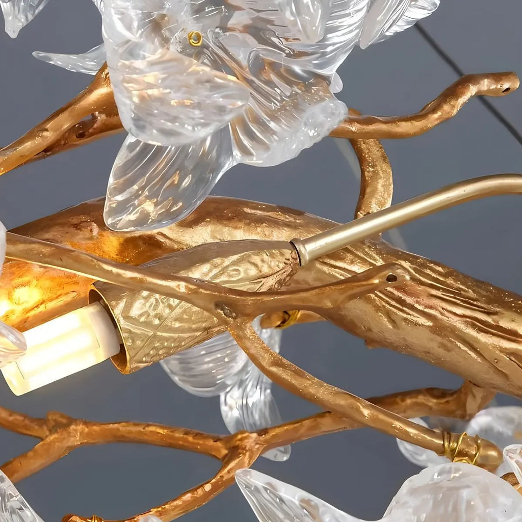 Petala Crystal Round Chandelier for Living Room | Desfino