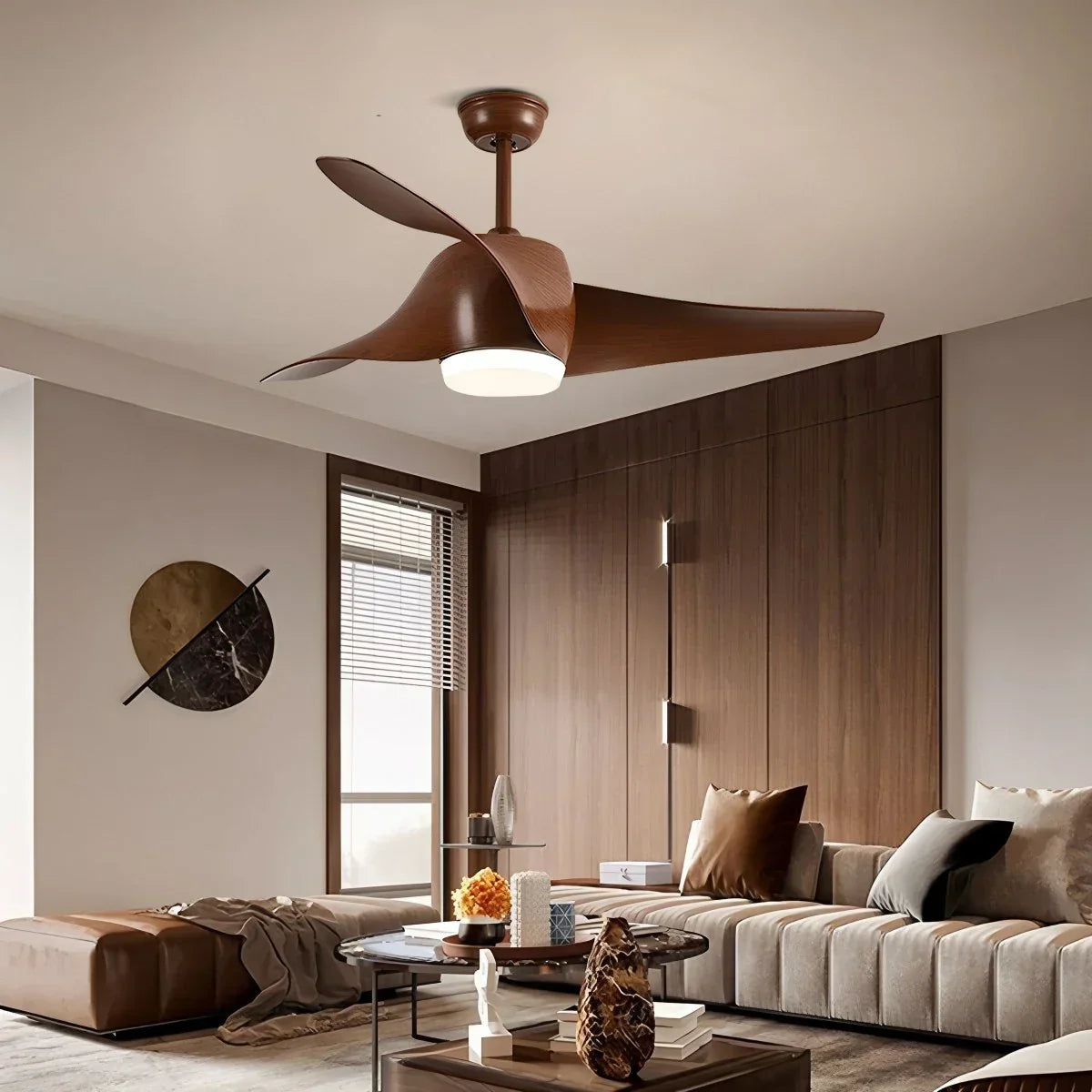Deckenventilator mit Lampe und Propellerdesign für das Esszimmer | Desfino