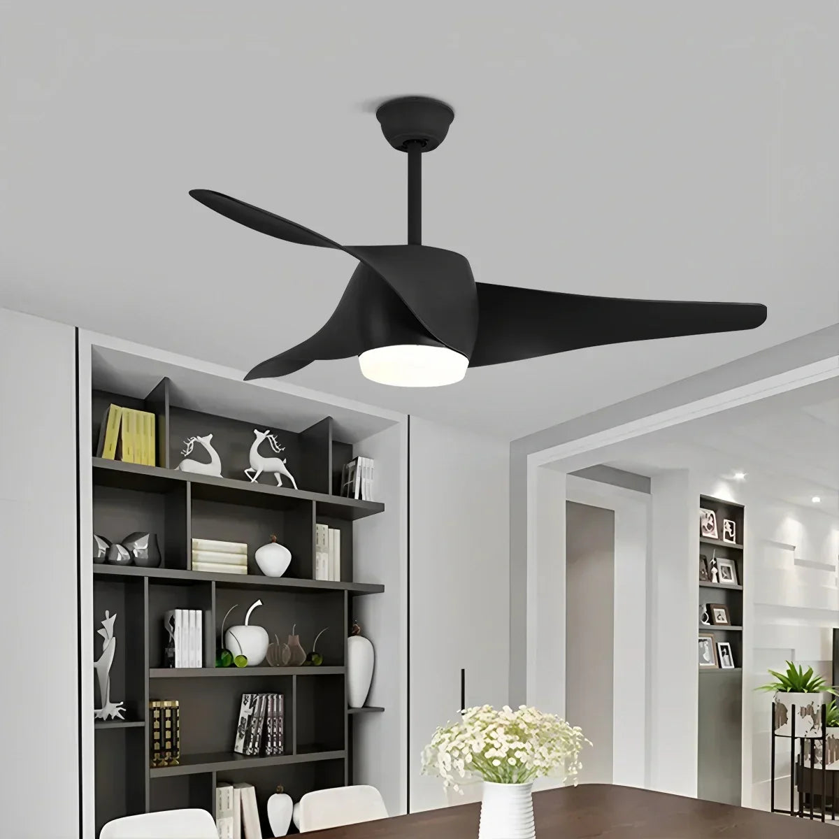 Deckenventilator mit Lampe und Propellerdesign für das Esszimmer | Desfino