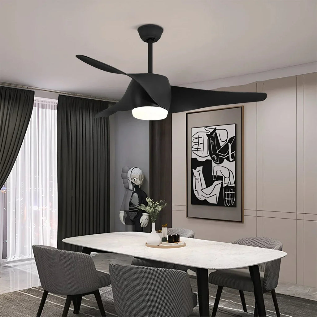 Deckenventilator mit Lampe und Propellerdesign für das Esszimmer | Desfino